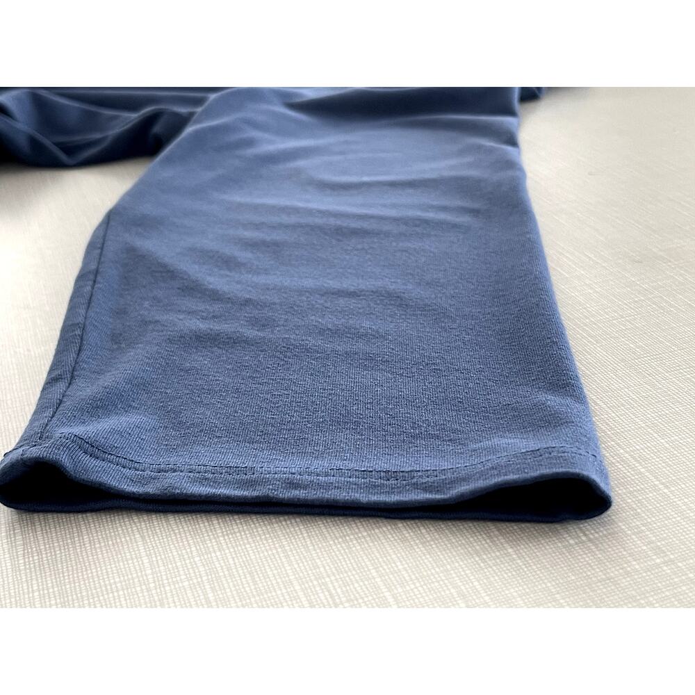 Eileen Fisher Sz L Drawstring Back Dress Blue A-Line Lagenlook Minimalist Sleek - Picture 8 of 11